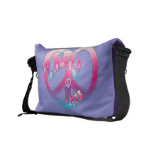 Sac messenger à Rickshaw de coeur de paix et d'amo Besaces