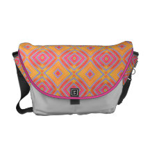 Sac messenger à Rickshaw de motif d'orange et de r Sacoches