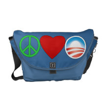 Sac messenger à Rickshaw d'Obama d'amour de paix Besace