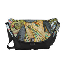 Sac messenger abstrait à Rickshaw de poissons Besace