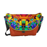 Sac messenger abstrait artistique à kaléidoscope sacoches