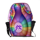 Sac messenger abstrait frais avec le monogramme sacoches