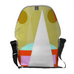 Sac messenger blanc à Rickshaw de triangle abstrai Besaces