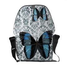 Sac messenger bleu à papillon de Boho Besaces