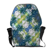 Sac messenger bleu à Rickshaw de motif d'aura Sacoches