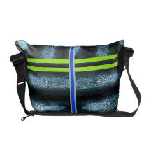 Sac messenger bleu à Rickshaw de python Sacoches