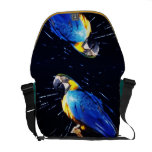 Sac messenger bleu et jaune à perroquet besaces