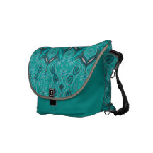 Sac messenger bleu vert à Rickshaw de damassé Sacoches