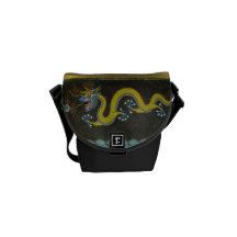 Sac messenger chinois à dragon d'eau mini sacoches