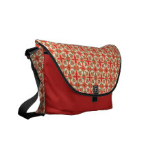 Sac messenger doux à guirlandes - rouge besaces