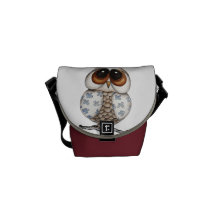 Sac messenger floral à hibou mini sacoche