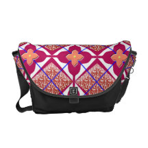 Sac messenger floral et à motifs de losanges abstr besaces