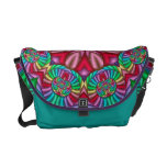 Sac messenger frais à kaléidoscope avec la fleur d sacoche