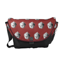 Sac messenger gris à motif de petit gâteau besace