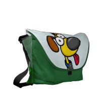 Sac messenger jaune à chiot sacoches