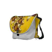 Sac messenger jaune à hémérocalles sacoche