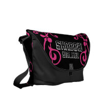 Sac messenger (magenta) à bois d'ébène de fibrille sacoche