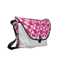 Sac messenger (magenta) à ivoire de Triagonal Besace