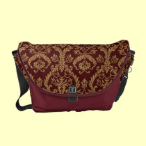 Sac messenger magnifique à damassé de rouge et d'o sacs messenger