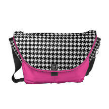Sac messenger noir à rose de dent de chiens sacoches