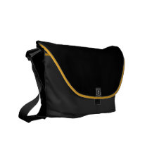 Sac messenger noir et jaune sacoche