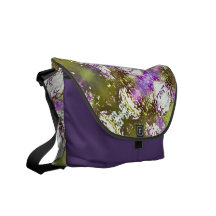 Sac messenger olive à Rickshaw de motif d'aura Besace