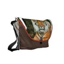 Sac messenger orange à tigre sacoche
