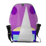 Sac messenger pourpre à pastels de triangle abstra sacoches