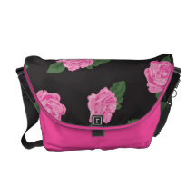 Sac messenger rose à roses besaces