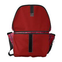 Sac messenger rouge et noir à impression de peau d besaces