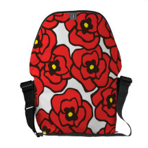 Sac messenger rouge moderne à impression florale d besaces