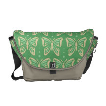 Sac messenger vert à papillon besaces