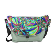 Sac messenger vert abstrait à kaléidoscope besaces