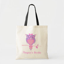 Sac mignon de bibliothèque de filles de hibou