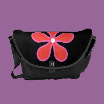 Sac noir avec la fleur sacs messenger