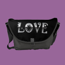 Sac noir et en acier d'amour sacs messenger