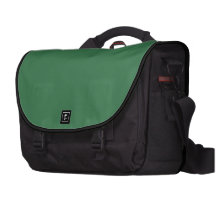 Sac noir vert de banlieusard de caisse d'ordinateu