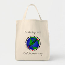 Sac réutilisable d'anniversaire de jour de la terr