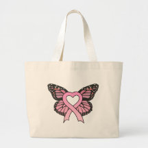 Sac rose de papillon de coeur de ruban