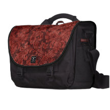 Sac rouge d'ordinateur portable de damassé