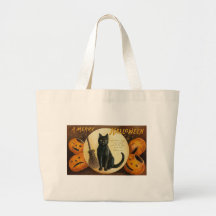 Sacs fourre-tout vintages à chat de Halloween