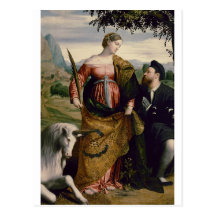 Saint Justina avec la licorne Carte Postale