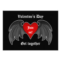 Saint-Valentin à ailes rouge foncé gothique de coe Faire-part Personnalisé