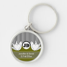 Saint-Valentin affectueuse Keychains de colombes Porte-clefs