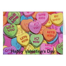 Saint-Valentin de coeurs de sucrerie je t'aime Cartes De Vœux