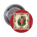 Saint-Valentin vintage, ange victorien au téléphon Badge
