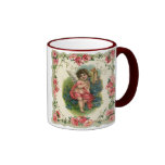 Saint-Valentin vintage, ange victorien au téléphon Tasse À Café