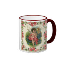 Saint-Valentin vintage, ange victorien au téléphon Tasse À Café