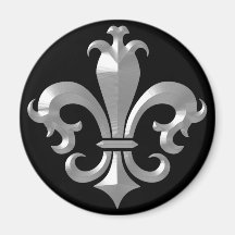 Saints biseautés argentés de Fleur De LIs Fancy cl Aimants