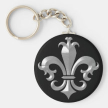 Saints biseautés argentés de Fleur De LIs Fancy cl Porte-clé